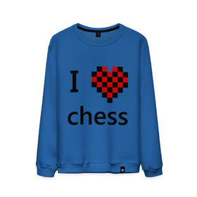 Мужской свитшот хлопок с принтом I love chess в Кировске, 100% хлопок |  | chess | i love chess | шахматы | я люблю шахматы
