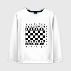 Детский лонгслив хлопок с принтом Шахматная достка в Кировске, 100% хлопок | круглый вырез горловины, полуприлегающий силуэт, длина до линии бедер | шахматист | шахматная доска | шахматы