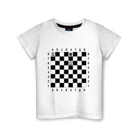 Детская футболка хлопок с принтом Комбинация шах и мат в Кировске, 100% хлопок | круглый вырез горловины, полуприлегающий силуэт, длина до линии бедер | Тематика изображения на принте: checkmate | мат | шах | шах и мат | шахматист | шахматная доска | шахматы