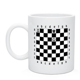 Кружка с принтом Комбинация шах и мат в Кировске, керамика | объем — 330 мл, диаметр — 80 мм. Принт наносится на бока кружки, можно сделать два разных изображения | checkmate | мат | шах | шах и мат | шахматист | шахматная доска | шахматы