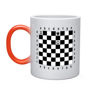 Кружка хамелеон с принтом Комбинация шах и мат в Кировске, керамика | меняет цвет при нагревании, емкость 330 мл | checkmate | мат | шах | шах и мат | шахматист | шахматная доска | шахматы