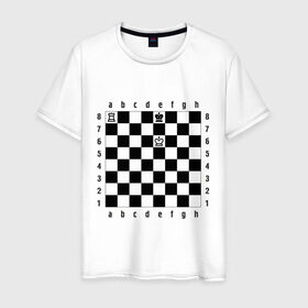 Мужская футболка хлопок с принтом Комбинация шах и мат в Кировске, 100% хлопок | прямой крой, круглый вырез горловины, длина до линии бедер, слегка спущенное плечо. | checkmate | мат | шах | шах и мат | шахматист | шахматная доска | шахматы