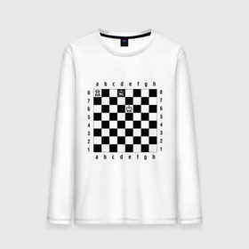 Мужской лонгслив хлопок с принтом Комбинация Шах в Кировске, 100% хлопок |  | checkmate | мат | шах | шах и мат | шахматист | шахматная доска | шахматы