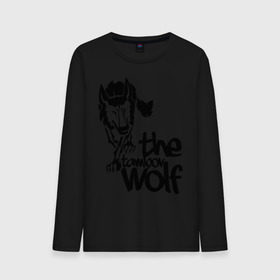 Мужской лонгслив хлопок с принтом тамбовский волк в Кировске, 100% хлопок |  | Тематика изображения на принте: wolf | волк | животные