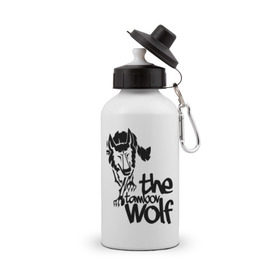Бутылка спортивная с принтом тамбовский волк в Кировске, металл | емкость — 500 мл, в комплекте две пластиковые крышки и карабин для крепления | wolf | волк | животные