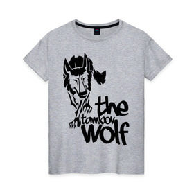 Женская футболка хлопок с принтом тамбовский волк в Кировске, 100% хлопок | прямой крой, круглый вырез горловины, длина до линии бедер, слегка спущенное плечо | wolf | волк | животные