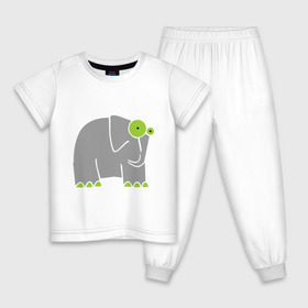 Детская пижама хлопок с принтом Веселый слоник в Кировске, 100% хлопок |  брюки и футболка прямого кроя, без карманов, на брюках мягкая резинка на поясе и по низу штанин
 | Тематика изображения на принте: слон