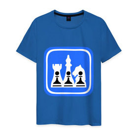 Мужская футболка хлопок с принтом белые-черные в Кировске, 100% хлопок | прямой крой, круглый вырез горловины, длина до линии бедер, слегка спущенное плечо. | chess | дорожный знак | знак | шахматы