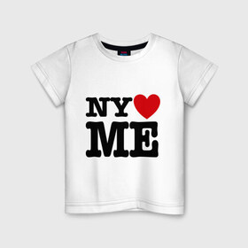 Детская футболка хлопок с принтом Ny love me нью йорк любит меня в Кировске, 100% хлопок | круглый вырез горловины, полуприлегающий силуэт, длина до линии бедер | i love | ny love me | нью йорк любит меня | я люблю