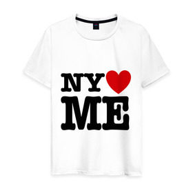 Мужская футболка хлопок с принтом Ny love me нью йорк любит меня в Кировске, 100% хлопок | прямой крой, круглый вырез горловины, длина до линии бедер, слегка спущенное плечо. | i love | ny love me | нью йорк любит меня | я люблю
