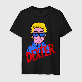 Мужская футболка хлопок с принтом Мультяшный Dexter в Кировске, 100% хлопок | прямой крой, круглый вырез горловины, длина до линии бедер, слегка спущенное плечо. | Тематика изображения на принте: dexter | декстер | сериалы | тв сериалы