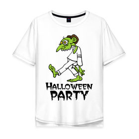Мужская футболка хлопок Oversize с принтом Halloween party-зомби в Кировске, 100% хлопок | свободный крой, круглый ворот, “спинка” длиннее передней части | зомби