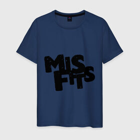 Мужская футболка хлопок с принтом Misfits лого в Кировске, 100% хлопок | прямой крой, круглый вырез горловины, длина до линии бедер, слегка спущенное плечо. | missfit | мисфит | отбросы | сериалы