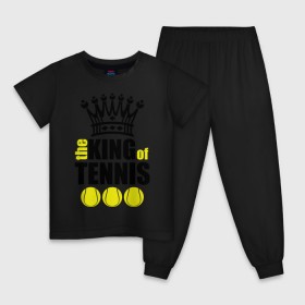 Детская пижама хлопок с принтом Король тенниса в Кировске, 100% хлопок |  брюки и футболка прямого кроя, без карманов, на брюках мягкая резинка на поясе и по низу штанин
 | король | король тенниса | спорт | теннис