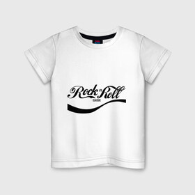 Детская футболка хлопок с принтом Rock n Roll в Кировске, 100% хлопок | круглый вырез горловины, полуприлегающий силуэт, длина до линии бедер | Тематика изображения на принте: rock n roll | антибренд | разное | рок и рол
