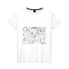 Женская футболка хлопок с принтом Все силы(F) физики в Кировске, 100% хлопок | прямой крой, круглый вырез горловины, длина до линии бедер, слегка спущенное плечо | для студентов | студенческие | физика | шпаргалка | шпаргалки | шпоры