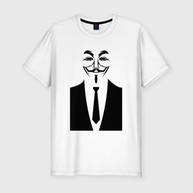 Мужская футболка премиум с принтом Business Anonymous в Кировске, 92% хлопок, 8% лайкра | приталенный силуэт, круглый вырез ворота, длина до линии бедра, короткий рукав | anonymous | business | business anonymous | vendetta