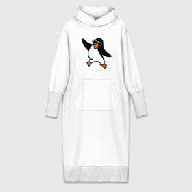 Платье удлиненное хлопок с принтом Пингвин танцует в Кировске,  |  | пингвин