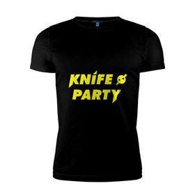Мужская футболка премиум с принтом Knife party в Кировске, 92% хлопок, 8% лайкра | приталенный силуэт, круглый вырез ворота, длина до линии бедра, короткий рукав | dubstep | вечеринка | даб степ | дабстеп | музыка