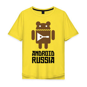 Мужская футболка хлопок Oversize с принтом Android Russia в Кировске, 100% хлопок | свободный крой, круглый ворот, “спинка” длиннее передней части | android russia | антибренд