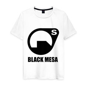 Мужская футболка хлопок с принтом Black mesa Black logo в Кировске, 100% хлопок | прямой крой, круглый вырез горловины, длина до линии бедер, слегка спущенное плечо. | Тематика изображения на принте: black mesa | игры | компьютерные игры