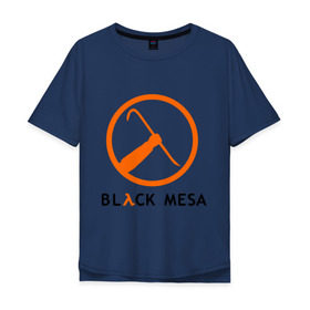 Мужская футболка хлопок Oversize с принтом Black mesa Orange logo в Кировске, 100% хлопок | свободный крой, круглый ворот, “спинка” длиннее передней части | Тематика изображения на принте: black mesa | игры | компьютерные игры