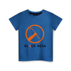 Детская футболка хлопок с принтом Black mesa Orange logo в Кировске, 100% хлопок | круглый вырез горловины, полуприлегающий силуэт, длина до линии бедер | Тематика изображения на принте: black mesa | игры | компьютерные игры