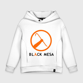 Детское худи Oversize хлопок с принтом Black mesa Orange logo в Кировске, френч-терри — 70% хлопок, 30% полиэстер. Мягкий теплый начес внутри —100% хлопок | боковые карманы, эластичные манжеты и нижняя кромка, капюшон на магнитной кнопке | Тематика изображения на принте: black mesa | игры | компьютерные игры