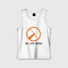 Детская майка хлопок с принтом Black mesa Orange logo в Кировске,  |  | Тематика изображения на принте: black mesa | игры | компьютерные игры