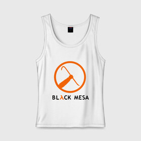 Женская майка хлопок с принтом Black mesa Orange logo в Кировске, 95% хлопок, 5% эластан |  | Тематика изображения на принте: black mesa | игры | компьютерные игры