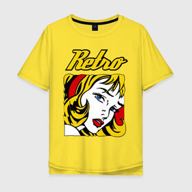 Мужская футболка хлопок Oversize с принтом Retro girl в Кировске, 100% хлопок | свободный крой, круглый ворот, “спинка” длиннее передней части | america | retro | америка | винтаж | ретро