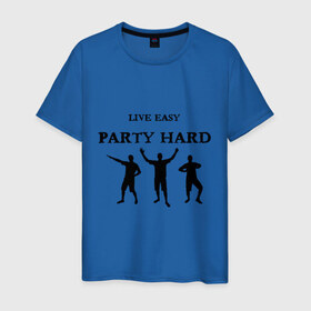 Мужская футболка хлопок с принтом party hard в Кировске, 100% хлопок | прямой крой, круглый вырез горловины, длина до линии бедер, слегка спущенное плечо. | 