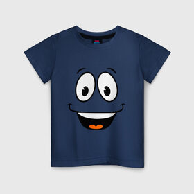 Детская футболка хлопок с принтом Радостный смайлик в Кировске, 100% хлопок | круглый вырез горловины, полуприлегающий силуэт, длина до линии бедер | cool777 | smile | смайл | смайлик | улыбка