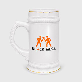 Кружка пивная с принтом Black mesa Orange men в Кировске,  керамика (Материал выдерживает высокую температуру, стоит избегать резкого перепада температур) |  объем 630 мл | black mesa | игры | компьютерные игры