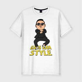 Мужская футболка премиум с принтом Gangnam style real в Кировске, 92% хлопок, 8% лайкра | приталенный силуэт, круглый вырез ворота, длина до линии бедра, короткий рукав | 