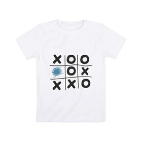 Детская футболка хлопок с принтом Хабра- крестики нолики в Кировске, 100% хлопок | круглый вырез горловины, полуприлегающий силуэт, длина до линии бедер | хабра  крестики нолики