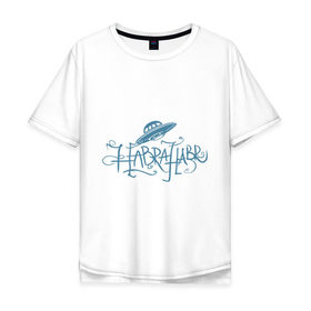 Мужская футболка хлопок Oversize с принтом НЛО habrahabr в Кировске, 100% хлопок | свободный крой, круглый ворот, “спинка” длиннее передней части | нло habrahabr