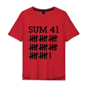 Мужская футболка хлопок Oversize с принтом Sum 41 black в Кировске, 100% хлопок | свободный крой, круглый ворот, “спинка” длиннее передней части | Тематика изображения на принте: sum 41 | музыка | панк рок | рок | сам 41