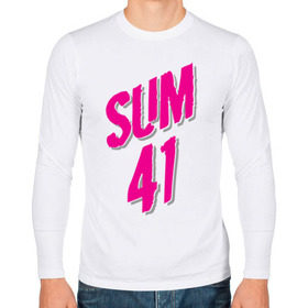 Мужской лонгслив хлопок с принтом Sum 41 logo в Кировске, 100% хлопок |  | sum 41 | музыка | панк рок | рок | сам 41