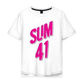 Мужская футболка хлопок Oversize с принтом Sum 41 logo в Кировске, 100% хлопок | свободный крой, круглый ворот, “спинка” длиннее передней части | sum 41 | музыка | панк рок | рок | сам 41
