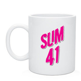 Кружка с принтом Sum 41 logo в Кировске, керамика | объем — 330 мл, диаметр — 80 мм. Принт наносится на бока кружки, можно сделать два разных изображения | sum 41 | музыка | панк рок | рок | сам 41