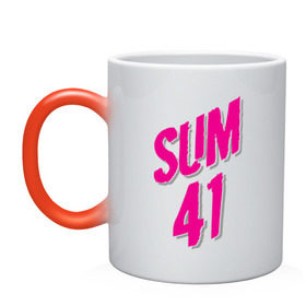 Кружка хамелеон с принтом Sum 41 logo в Кировске, керамика | меняет цвет при нагревании, емкость 330 мл | sum 41 | музыка | панк рок | рок | сам 41