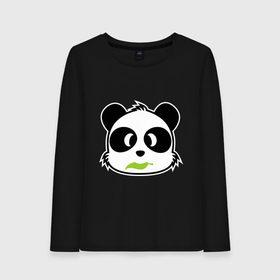 Женский лонгслив хлопок с принтом Веселая панда в Кировске, 100% хлопок |  | панда