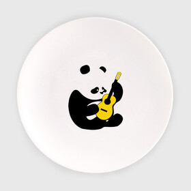 Тарелка с принтом Панда играет на гитаре в Кировске, фарфор | диаметр - 210 мм
диаметр для нанесения принта - 120 мм | панда