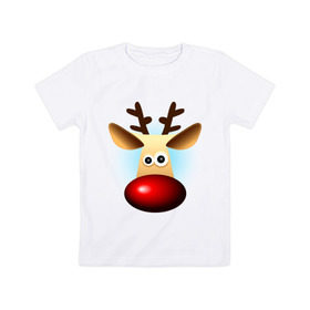 Детская футболка хлопок с принтом WOW Deer в Кировске, 100% хлопок | круглый вырез горловины, полуприлегающий силуэт, длина до линии бедер | 2013 | happy new year | new year | год змеи | дед мороз | новый год | олень