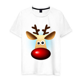 Мужская футболка хлопок с принтом WOW Deer в Кировске, 100% хлопок | прямой крой, круглый вырез горловины, длина до линии бедер, слегка спущенное плечо. | 2013 | happy new year | new year | год змеи | дед мороз | новый год | олень