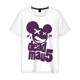 Мужская футболка хлопок с принтом DeadMau5 в Кировске, 100% хлопок | прямой крой, круглый вырез горловины, длина до линии бедер, слегка спущенное плечо. | deadmaus | для клуба | клубные