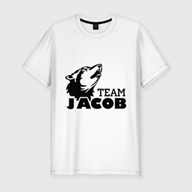 Мужская футболка премиум с принтом Jacob team logo в Кировске, 92% хлопок, 8% лайкра | приталенный силуэт, круглый вырез ворота, длина до линии бедра, короткий рукав | 