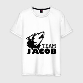 Мужская футболка хлопок с принтом Jacob team logo в Кировске, 100% хлопок | прямой крой, круглый вырез горловины, длина до линии бедер, слегка спущенное плечо. | Тематика изображения на принте: 