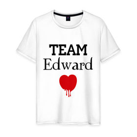 Мужская футболка хлопок с принтом Team Edvard heart в Кировске, 100% хлопок | прямой крой, круглый вырез горловины, длина до линии бедер, слегка спущенное плечо. | 